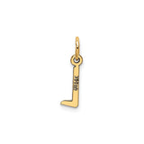 14k Yellow Gold Initial L Pendant Charm, Sleek Block Letter Design, Minimalist Monogram Jewelry
