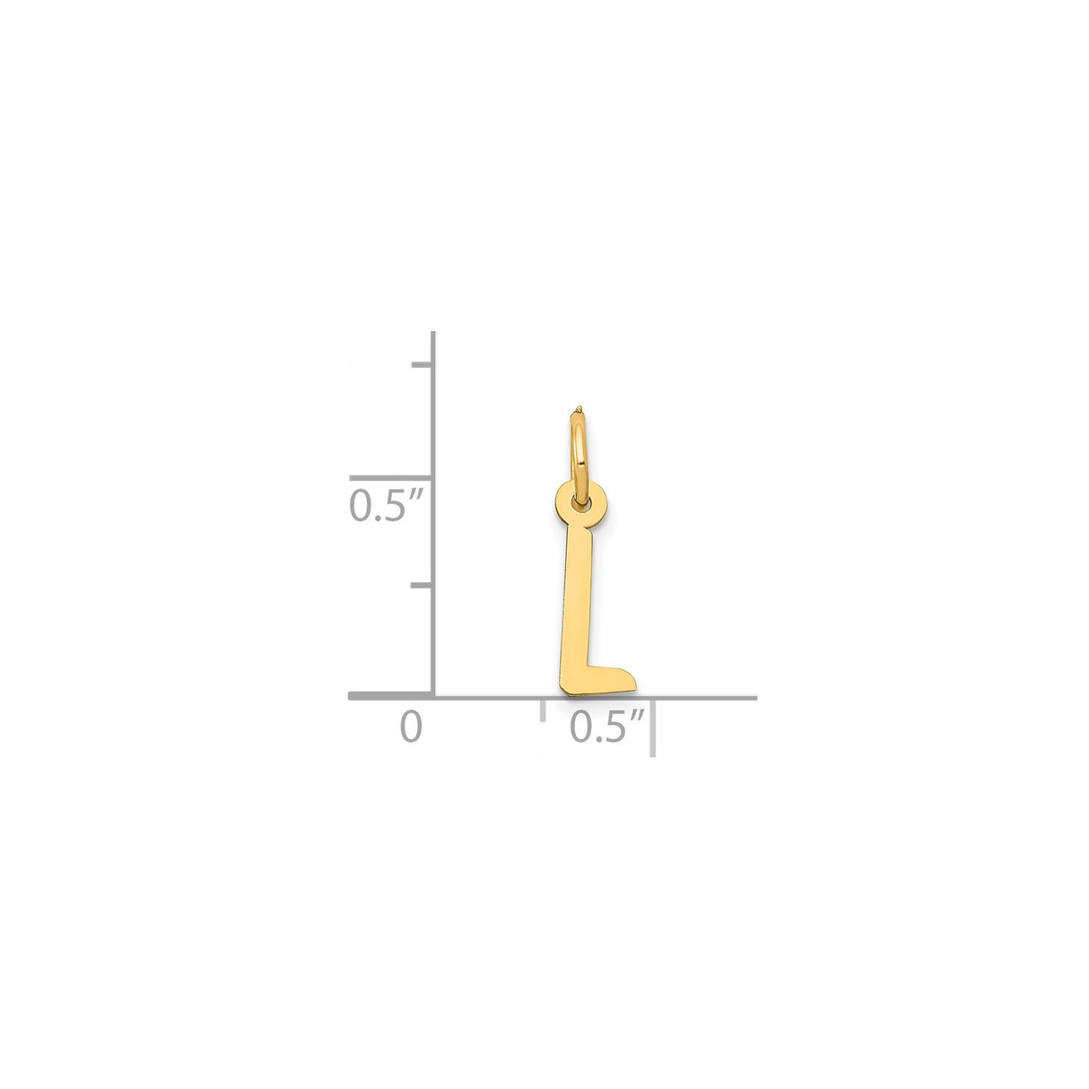 14k Yellow Gold Initial L Pendant Charm, Sleek Block Letter Design, Minimalist Monogram Jewelry