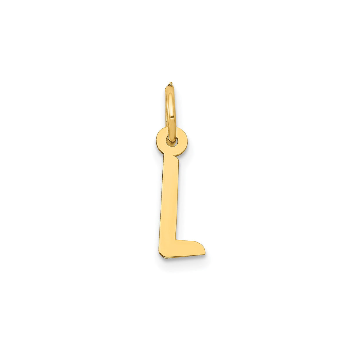 14k Yellow Gold Initial L Pendant Charm, Sleek Block Letter Design, Minimalist Monogram Jewelry