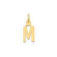 14k Yellow Gold Letter M Pendant, Modern Block Initial Charm, Minimalist Monogram Jewelry