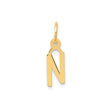 14k Yellow Gold Initial N Pendant Charm with Modern Cutout Design