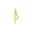 14k Yellow Gold Letter P Pendant, Minimalist Initial Charm for Women