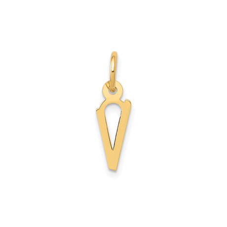 14k Yellow Gold Abstract Female Symbol Pendant, Minimalist Feminine Charm