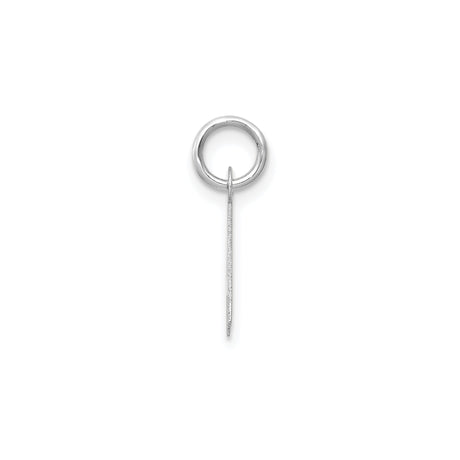 14k White Gold Letter A Pendant Charm, Polished Block Initial, Minimalist Jewelry for Women