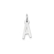 14k White Gold Letter A Pendant Charm, Polished Block Initial, Minimalist Jewelry for Women
