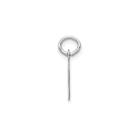 14k White Gold Letter B Pendant Charm, Polished Alphabet Jewelry for Women or Unisex