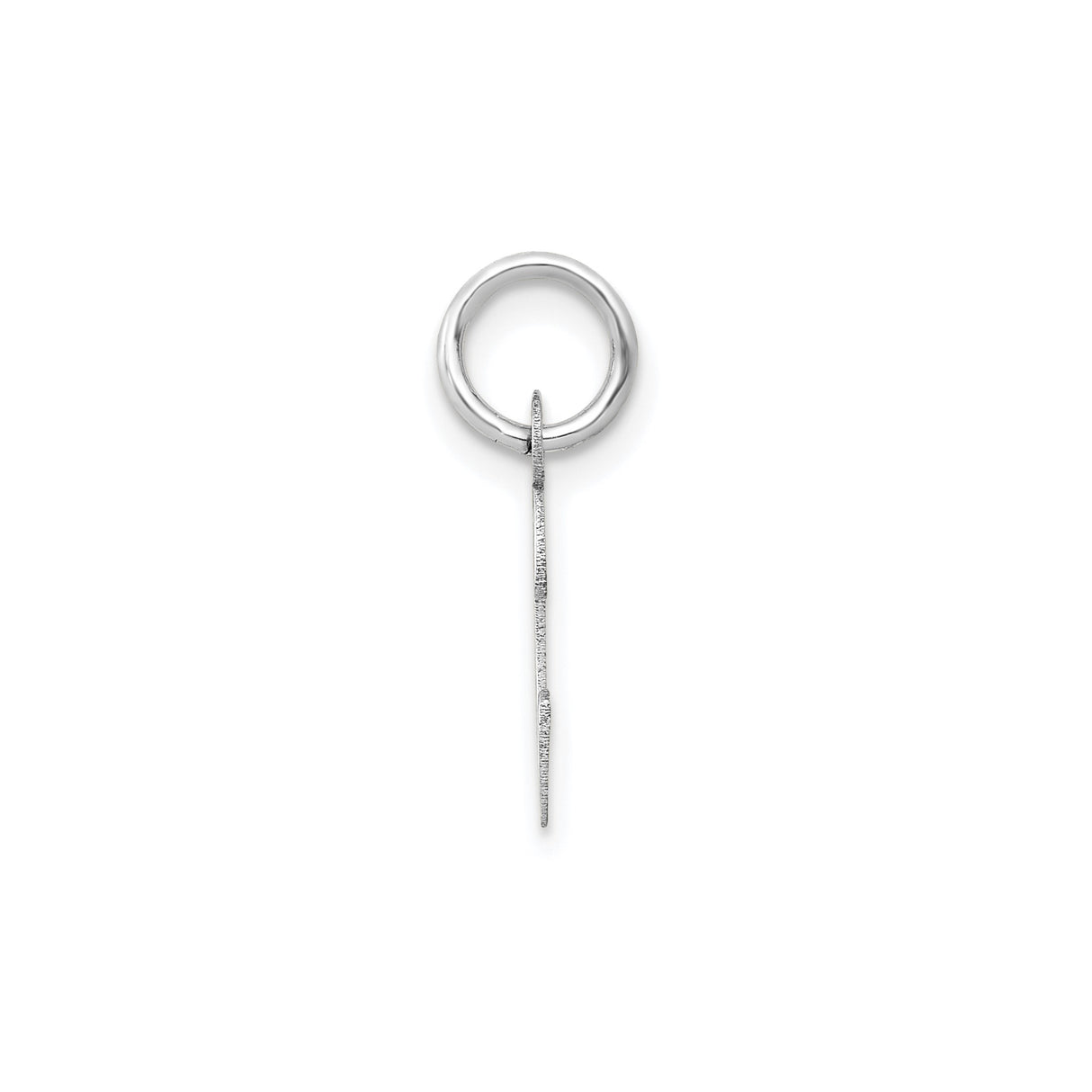 14k White Gold Initial C Pendant Charm, Script Letter Design for Women