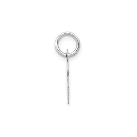 14k White Gold Initial C Pendant Charm, Script Letter Design for Women
