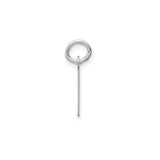 14k White Gold Initial E Pendant, Block Letter Charm with Polished Finish