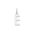14k White Gold Initial E Pendant, Block Letter Charm with Polished Finish