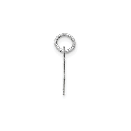 14k White Gold F Initial Pendant, Block Letter Charm for Necklace or Bracelet