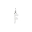 14k White Gold F Initial Pendant, Block Letter Charm for Necklace or Bracelet