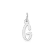 14k White Gold Script Letter G Pendant, Dainty Initial Charm, Minimalist Monogram Jewelry