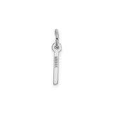 14k White Gold Vertical Bar Pendant, Modern Minimalist Polished Design for Women