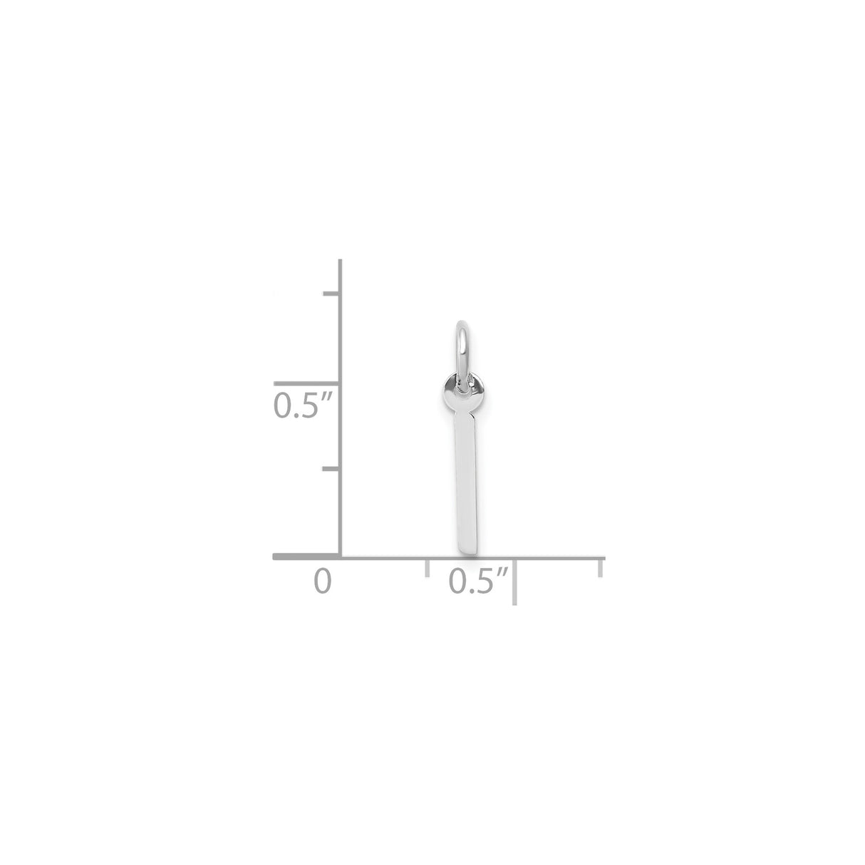 14k White Gold Vertical Bar Pendant, Modern Minimalist Polished Design for Women