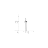14k White Gold Vertical Bar Pendant, Modern Minimalist Polished Design for Women