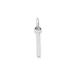 14k White Gold Vertical Bar Pendant, Modern Minimalist Polished Design for Women