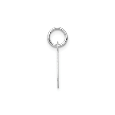 14k White Gold Letter J Pendant Charm, Polished Initial Jewelry for Women