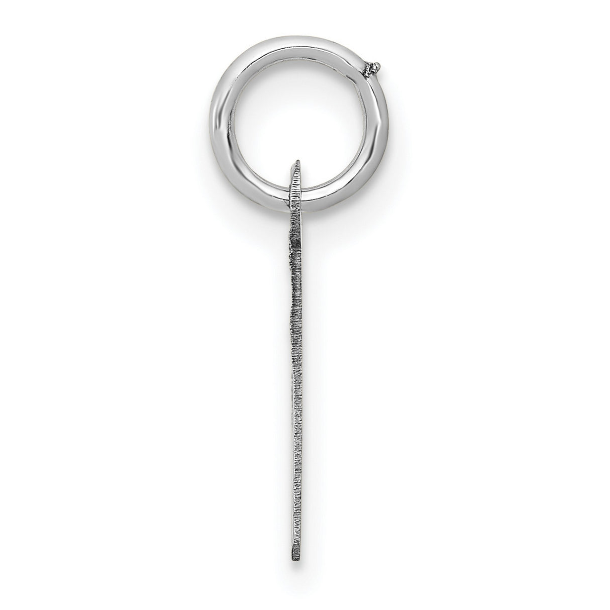 Small Slanted Block Initial L Char Charm Pendant in Real 14k White Gold