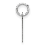 Small Slanted Block Initial L Char Charm Pendant in Real 14k White Gold