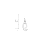 14k White Gold Ichthys Fish Pendant, Polished Christian Symbol for Women
