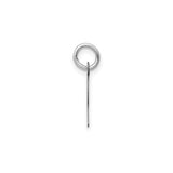 14k White Gold Initial R Pendant Charm, Polished Block Letter, Slanted Style Design