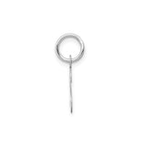14k White Gold Letter S Pendant Charm, Polished Slanted Block Initial Design
