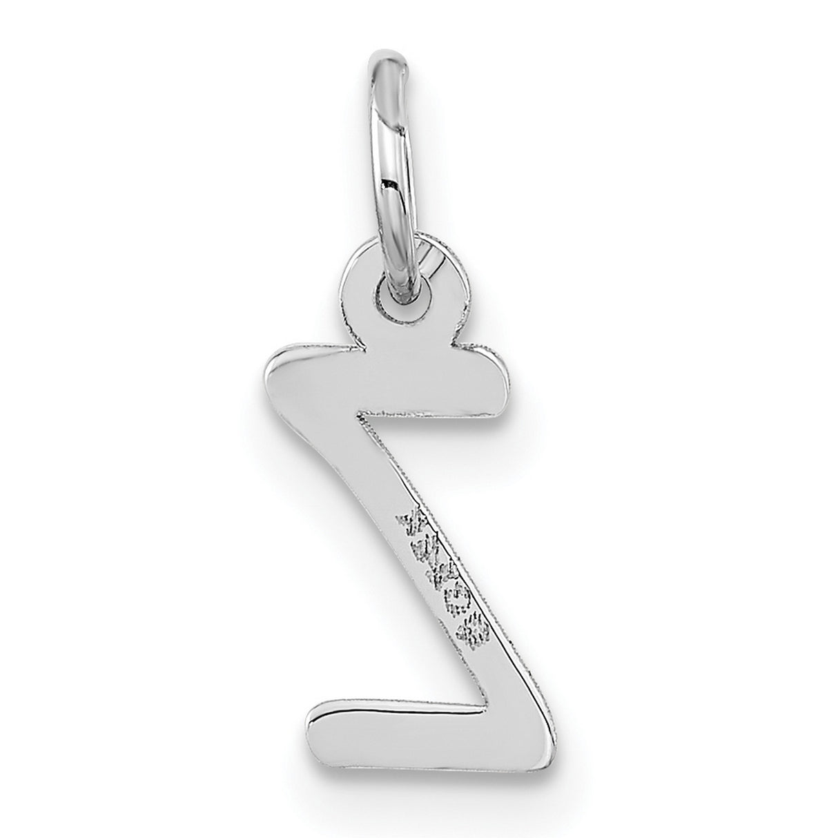 14k White Gold Hebrew Letter Zayin Pendant, Jewish Religious Charm for Men and Women