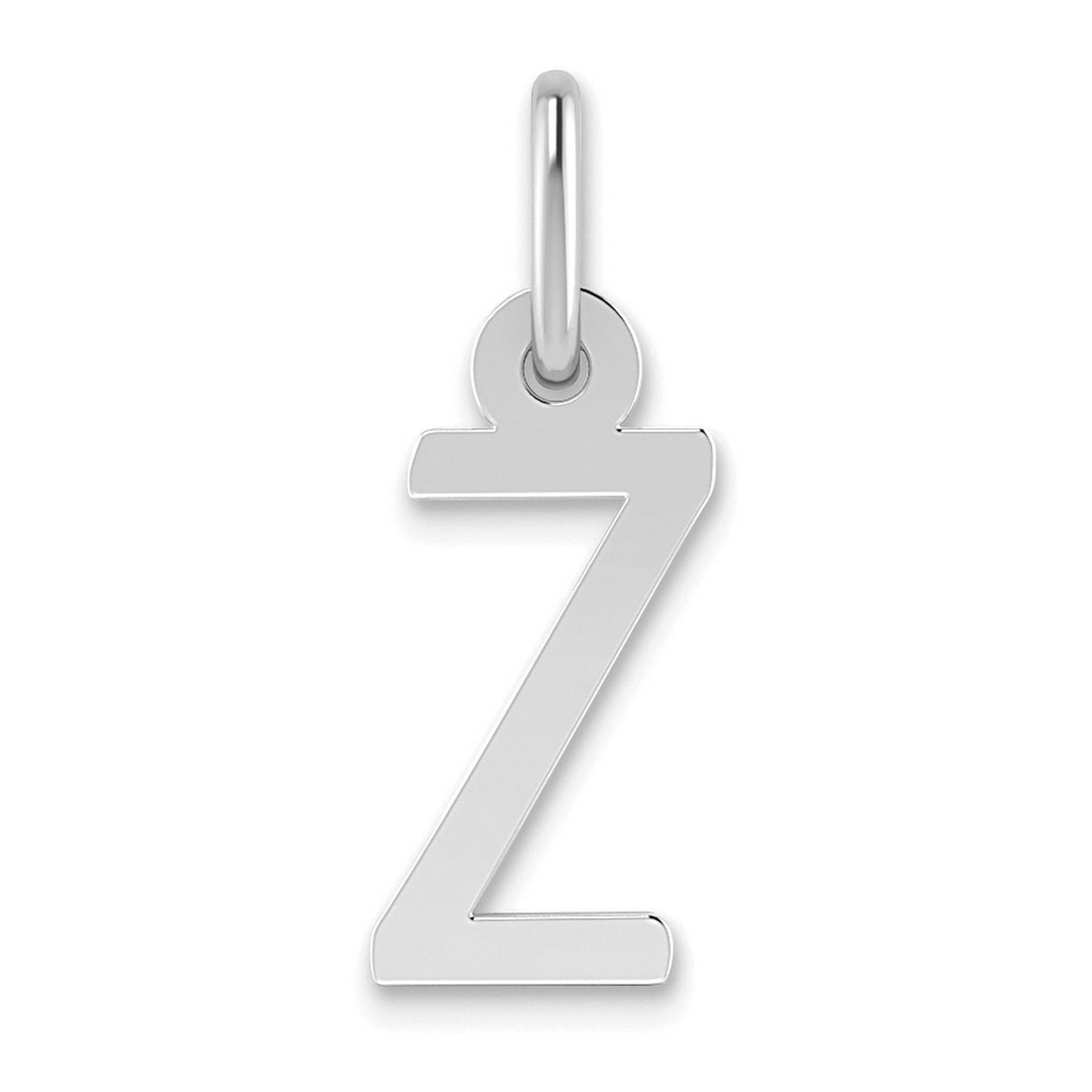 14k White Gold Hebrew Letter Zayin Pendant, Jewish Religious Charm for Men and Women
