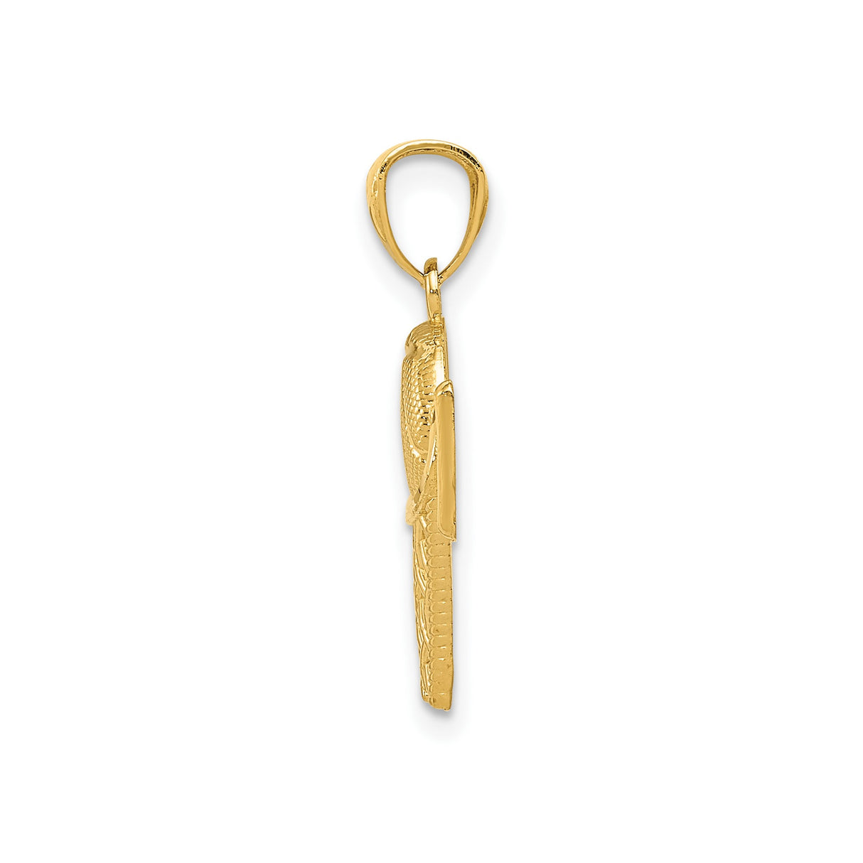 14k Yellow Gold Basketball Hoop Pendant, Detailed Net Design for Men or Sports Lovers