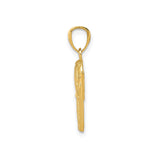14k Yellow Gold Basketball Hoop Pendant, Detailed Net Design for Men or Sports Lovers