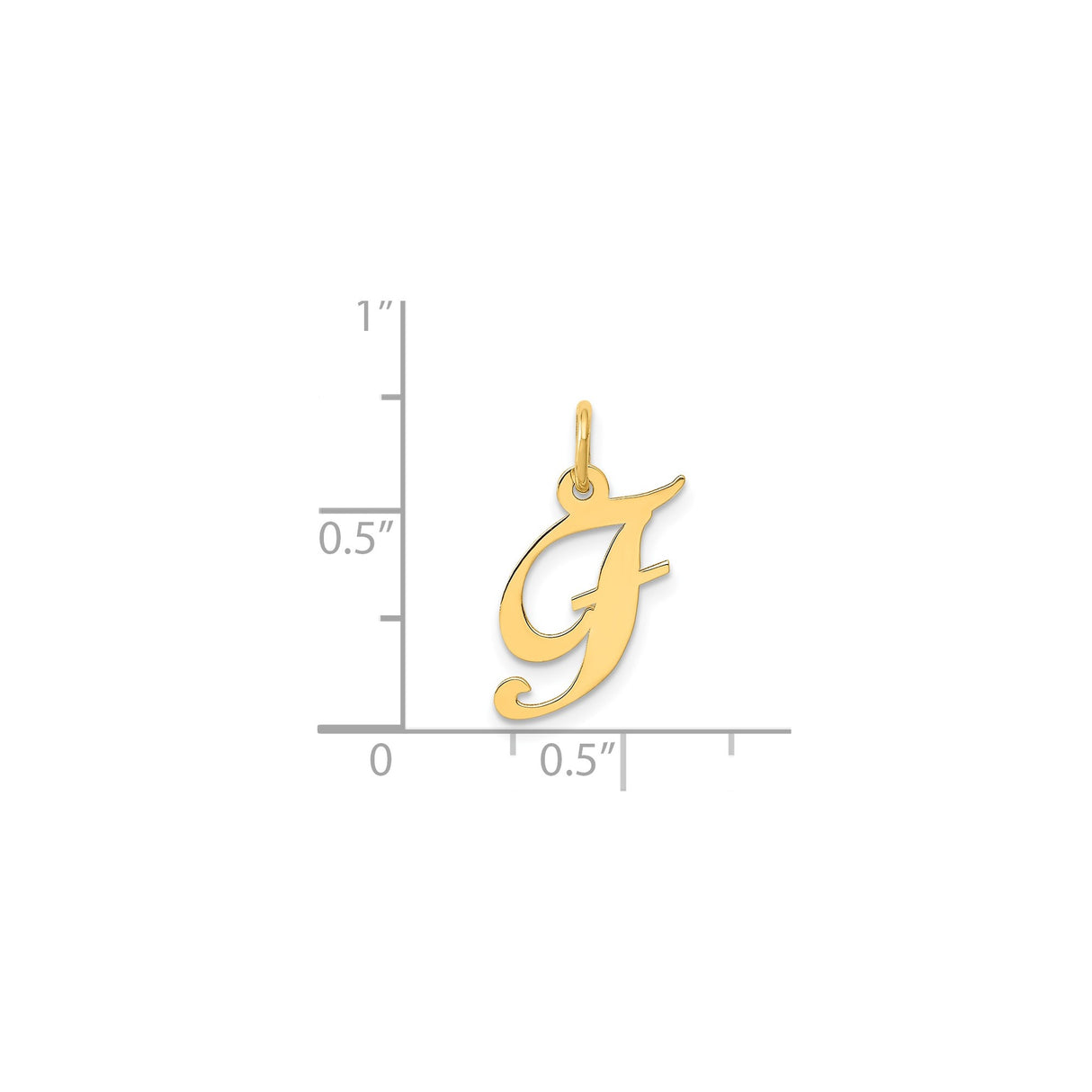 14k Yellow Gold Script Initial Pendant, Uppercase Letter J Charm for Women or Unisex Use