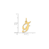 14k Yellow Gold Script Initial Pendant, Uppercase Letter J Charm for Women or Unisex Use