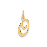 14k Yellow Gold Script Letter G Pendant, Dainty Monogram Charm for Women or Unisex Wear