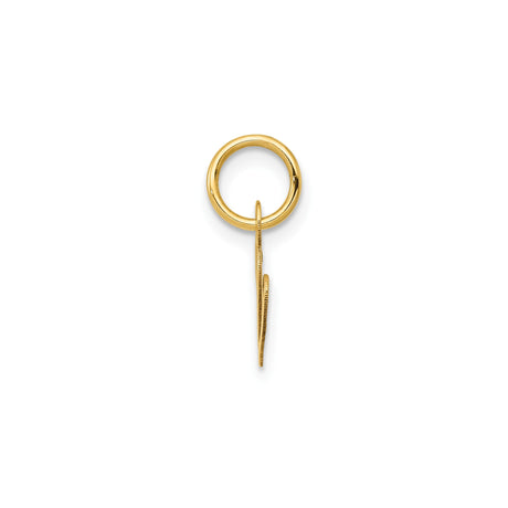 14k Yellow Gold Script Initial W Pendant, Polished Cursive Letter Charm for Women