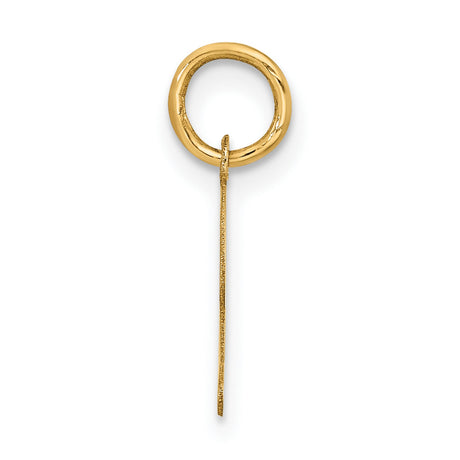 Small Fancy Script Letter Z Initial Charm Pendant in Real 14k Yellow Gold