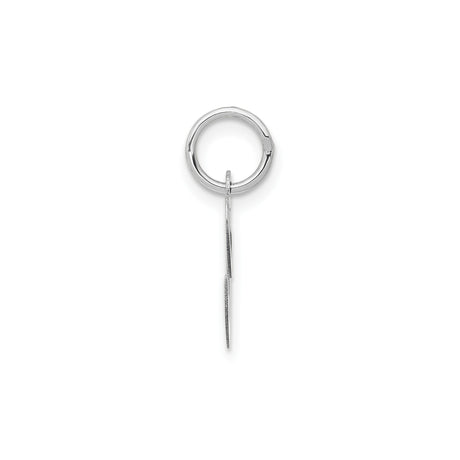 14k White Gold Cursive Initial C Pendant Charm, Script Letter Monogram Jewelry for Women