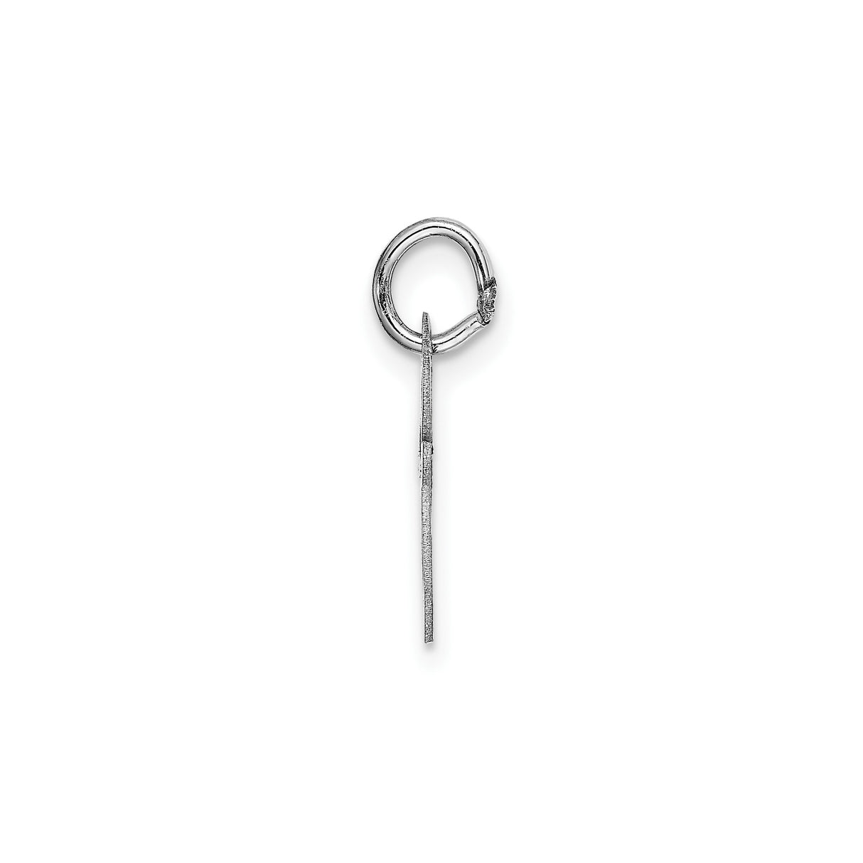 14k White Gold Script Initial E Pendant, Polished Cursive Letter Charm for Women