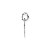 14k White Gold Script Initial E Pendant, Polished Cursive Letter Charm for Women