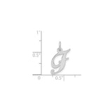 14k White Gold Script Initial F Pendant, Cursive Letter Charm for Necklace or Bracelet