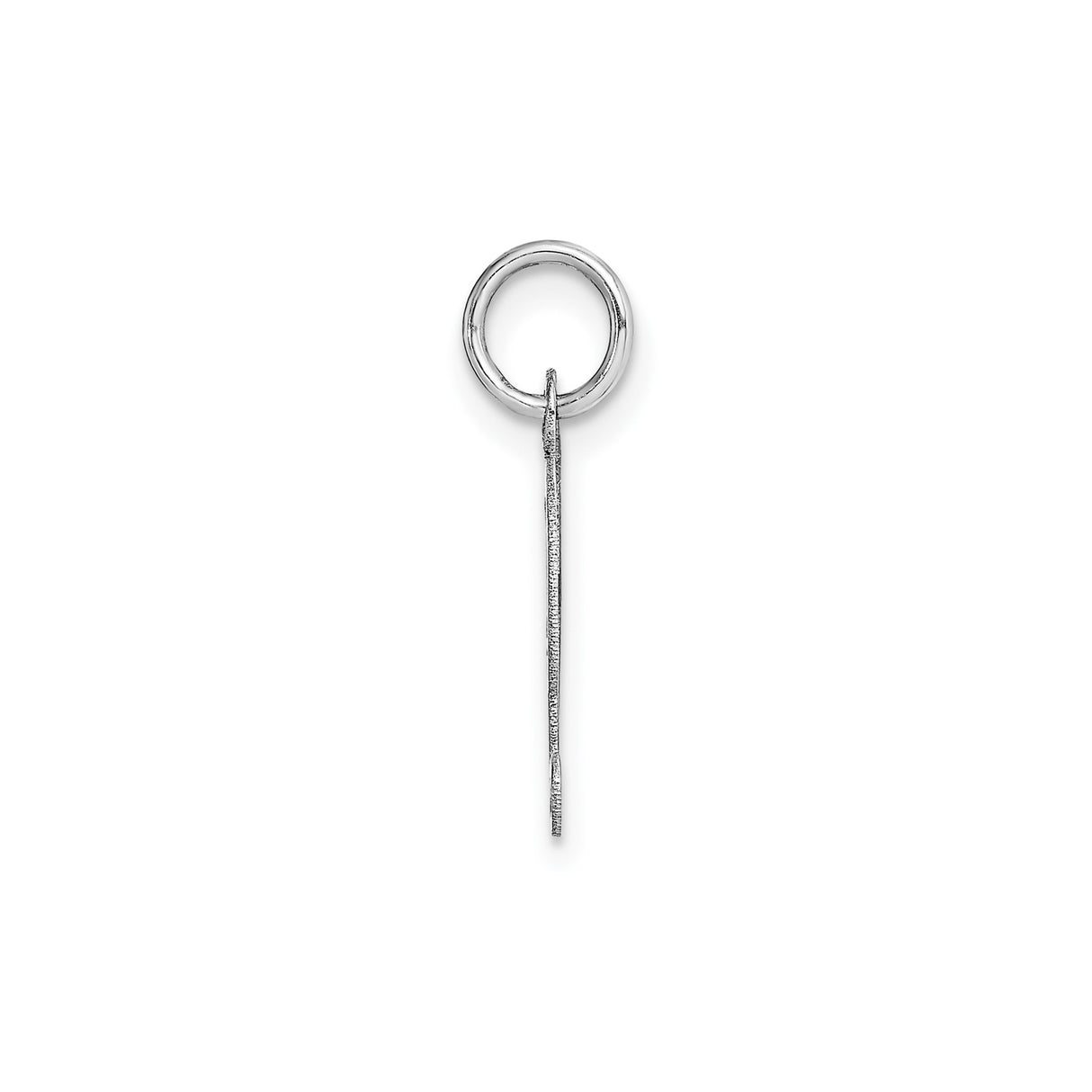 14k White Gold Initial H Pendant, Polished Script Letter Charm for Women