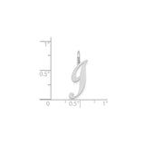 14k White Gold Script Letter J Pendant Charm with Polished Finish for Women