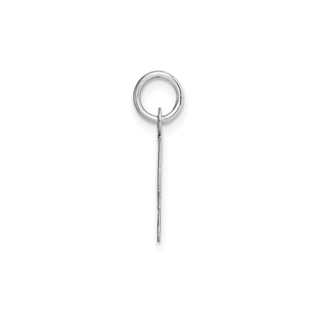 14k White Gold Script Initial L Pendant, Polished Cursive Letter Charm for Women
