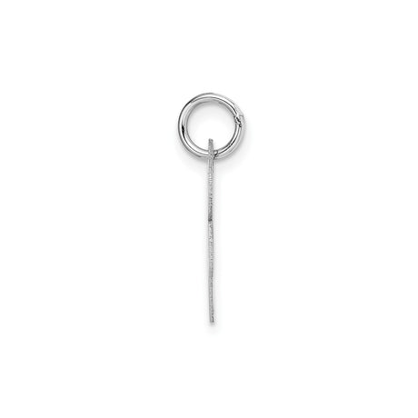 14k White Gold Letter R Pendant Charm, Polished Script Initial Jewelry for Women