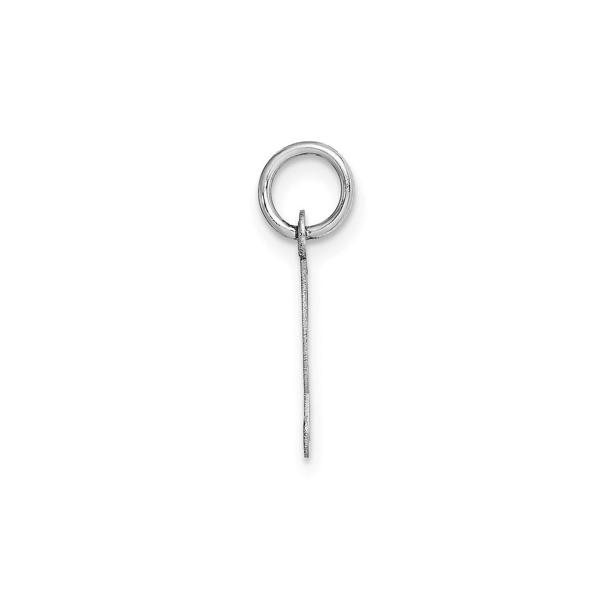 14k White Gold Script Initial J Pendant, Polished Cursive Letter Charm for Women