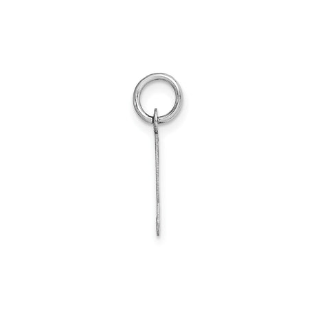 14k White Gold Script Initial J Pendant, Polished Cursive Letter Charm for Women
