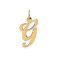 14k Yellow Gold Letter G Pendant, Script Initial Charm, Uppercase Monogram Jewelry for Women