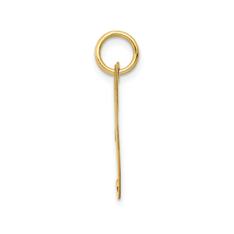 14k Yellow Gold Script Initial J Pendant, Cursive Letter Charm for Women or Unisex Wear