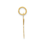 14k Yellow Gold Script Initial Letter L Pendant Charm, Polished Monogram Jewelry