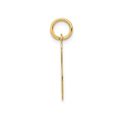 14k Yellow Gold Script Initial S Pendant Charm, Polished Cursive Letter Jewelry for Women